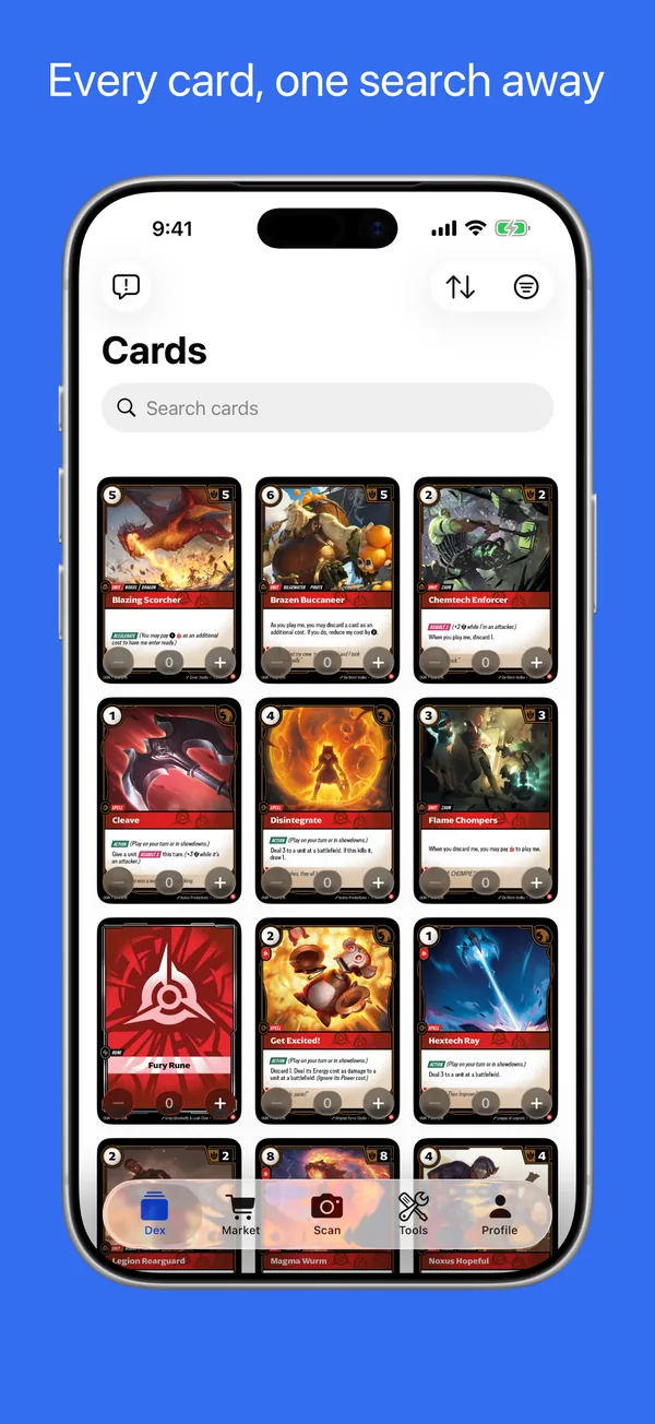 Every card, one search away